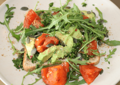 Avocado, Pesto and Tomato On Toast