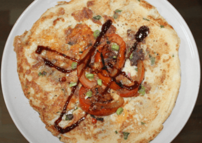 Vegan Cheese and Basil Breakfast Crepe